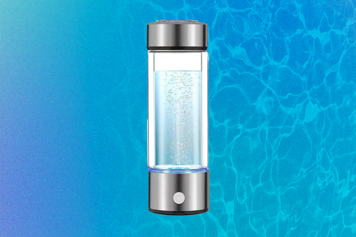 hidrogenador portátil diseñado para obtener agua rica en hidrógeno molecular estés donde estés.